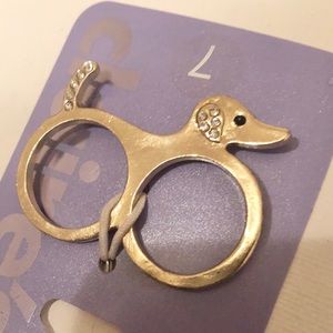 Silver Dachshund Ring size 7